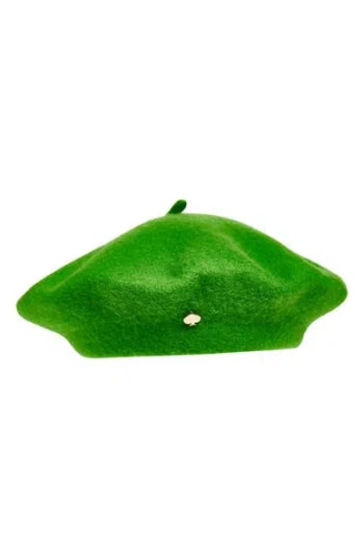 Kate Spade New York Solid Wool Blend Beret In Green