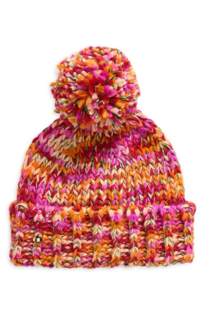 Kate Spade New York Space Dye Pom Beanie In Marker Pink Multi