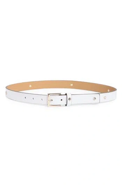 Kate Spade New York Spade Belt In Fresh White/pale Gold