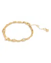 Kate Spade Spade Charm & Cubic Zirconia Double Chain Bracelet In Gold