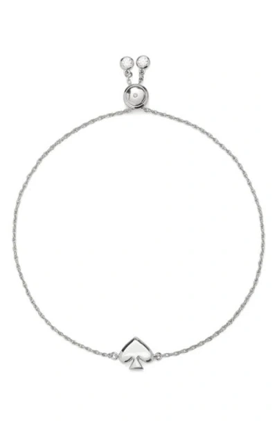 Kate Spade New York Spade Charm Slider Bracelet In Silver