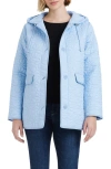 Kate Spade New York Spade Floral Quilted A-line Jacket In Clear Sky