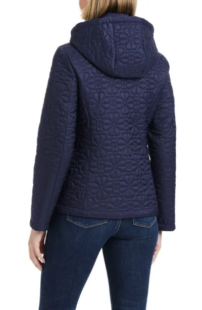 Kate Spade New York Spade Floral Quilted Jacket In Planetary Navy