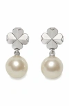 Kate Spade New York Spade Flower Faux Pearl Drop Earrings In Metallic