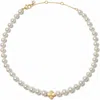 Kate Spade New York Spade Flower Faux Pearl Short Necklace In Gold