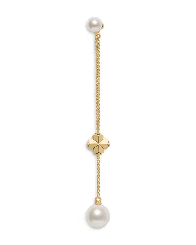 Kate Spade New York Spade Flower Imitation Pearl Chain Drop Earrings In Gold