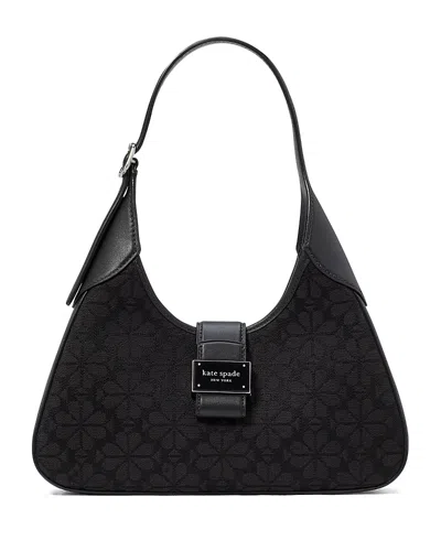 Kate Spade New York Spade Flower Jacquard Shoulder Bag In Black