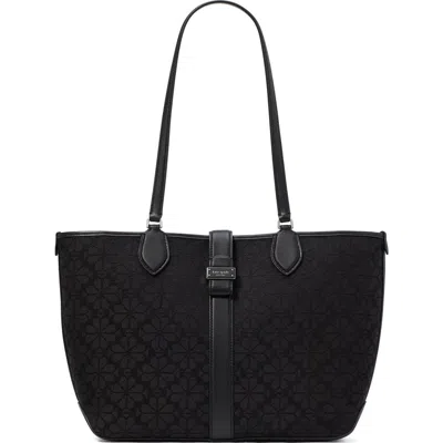 Kate Spade New York Spade Flower Jacquard Tote In Black