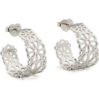 KATE SPADE KATE SPADE NEW YORK SPADE FLOWER LACE HOOP EARRINGS