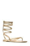Kate Spade New York Spade Flower Metallic Leather Gladiator Sandal In Pale Gold