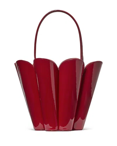 Kate Spade New York Spade Flower Patent Leather Bucket Bag In Red