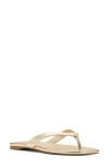Kate Spade New York Spade Flower Patent Leather Flip Flop In Pale Gold