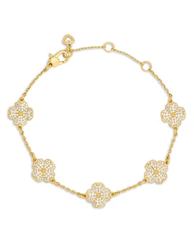 Kate Spade New York Spade Flower Pave Clover Scatter Bracelet In Gold