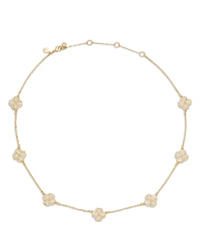 KATE SPADE KATE SPADE NEW YORK SPADE FLOWER PAVE CLOVER SCATTER NECKLACE, 16-19
