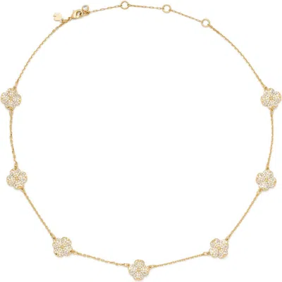 Kate Spade New York Spade Flower Pavé Scatter Necklace In Gold