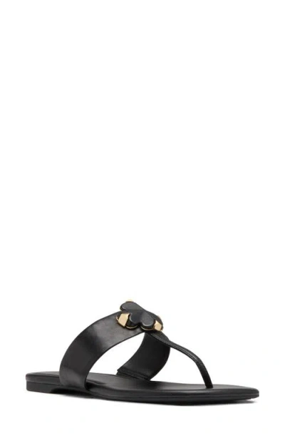 Kate Spade Flower Thong Sandals In Black