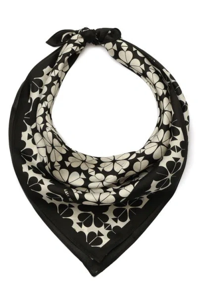 Kate Spade New York Spade Flower Silk Bandana In Black Cream