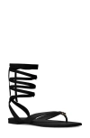 Kate Spade New York Spade Flower Smooth Leather Gladiator Sandal In Black