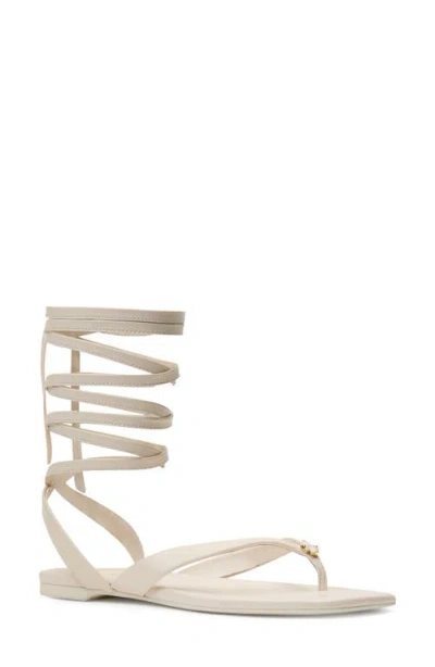 Kate Spade New York Spade Flower Smooth Leather Gladiator Sandal In Cream