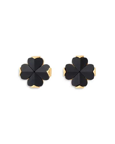 Kate Spade New York Spade Flower Stone Stud Earrings In Black