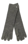 Kate Spade New York Spade Knit Long Gloves In Gray