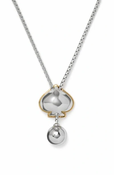 Kate Spade New York Spade Lariat Necklace In Silver