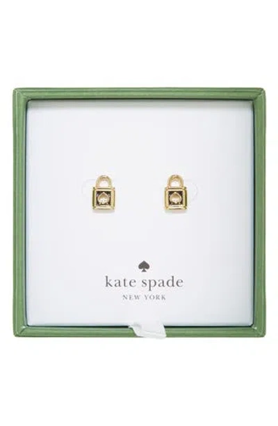 Kate Spade New York Spade Padlock Stud Earrings In Gold