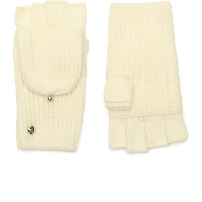 Kate Spade New York Spade Pop Top Convertible Gloves In White