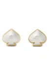 Kate Spade Two-tone Sculpted Spade Mini Stud Earrings In Multi
