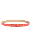 Kate Spade New York Spade Stud Leather Belt In Maraschino