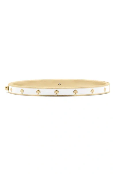 Kate Spade New York Spot The Spade Enamel Bangle Bracelet In White