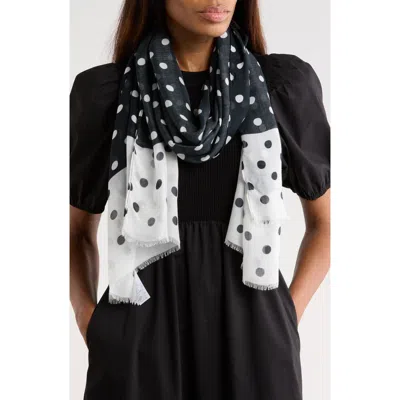 Kate Spade New York Springtime Dot Oblong Scarf In Black