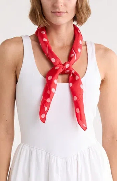 Kate Spade New York Springtime Dot Silk Square Scarf In Red
