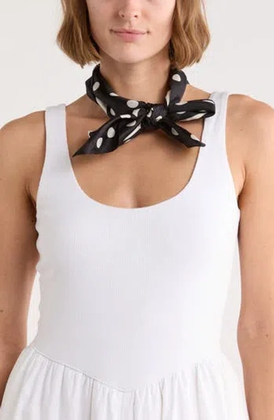 Kate Spade New York Springtime Dot Silk Square Scarf In Black
