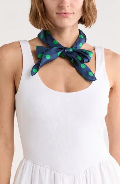 Kate Spade New York Springtime Dot Silk Square Scarf In Green