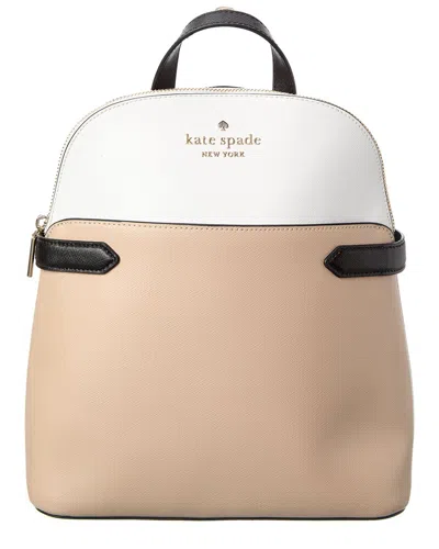 Kate Spade New York Staci Colorblocked Saffiano Leather Dome Backpack In Sand