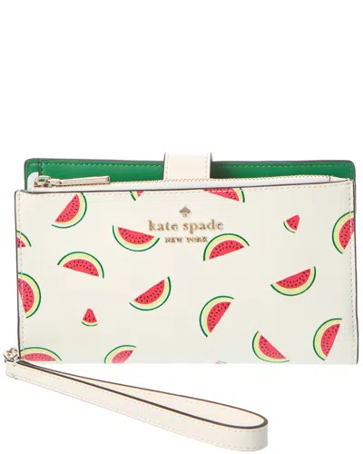 Kate Spade New York Staci Leather Phone Wallet Wristlet In White