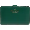 Kate Spade New York Staci Medium Bifold Leather Wallet In Deep Jade