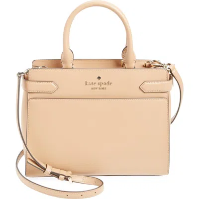 Kate Spade New York Staci Medium Leather Satchel In Light Fawn