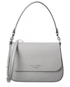 Kate Spade New York Staci Saffiano Leather Flap Shoulder Bag In Gray