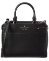 Kate Spade Staci Medium Black Saffiano Leather Crossbody Satchel Bag Handbag In Black