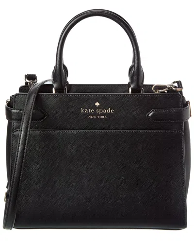 Kate Spade New York Staci Saffiano Leather Medium Satchel In Black