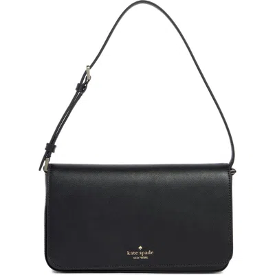 Kate Spade New York Staci Saffiano Leather Shoulder Bag In Black