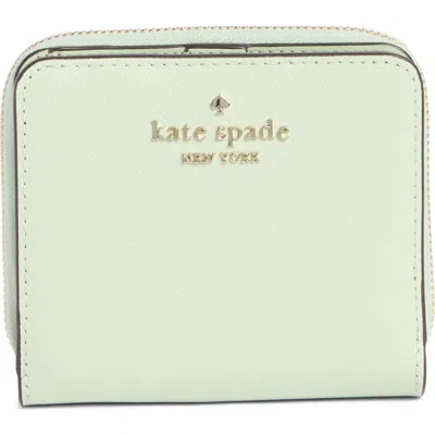 Kate Spade New York Staci Saffiano Leather Small Zip Wallet In Green