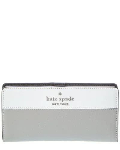 Kate Spade New York Staci Slim Leather Bifold Wallet In Gray