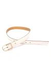 Kate Spade New York Stitched Feather Edge Belt In Parchment