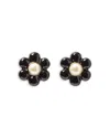 Kate Spade Gold-tone Petal Puff Floral Stud Earrings In Black/gold