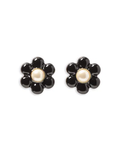 KATE SPADE KATE SPADE NEW YORK STONE & ENAMEL LARGE PETAL PUFF STUD EARRINGS