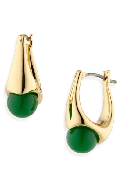 Kate Spade New York Stone Huggie Hoop Earrings In Gold