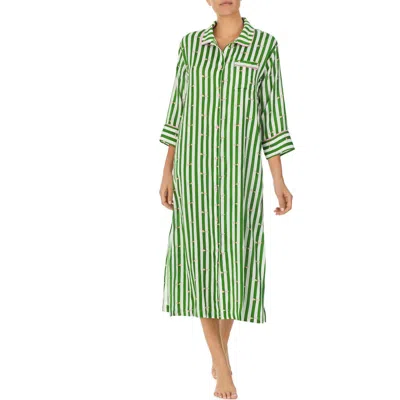 Kate Spade New York Stripe Sleep Shirt In Green